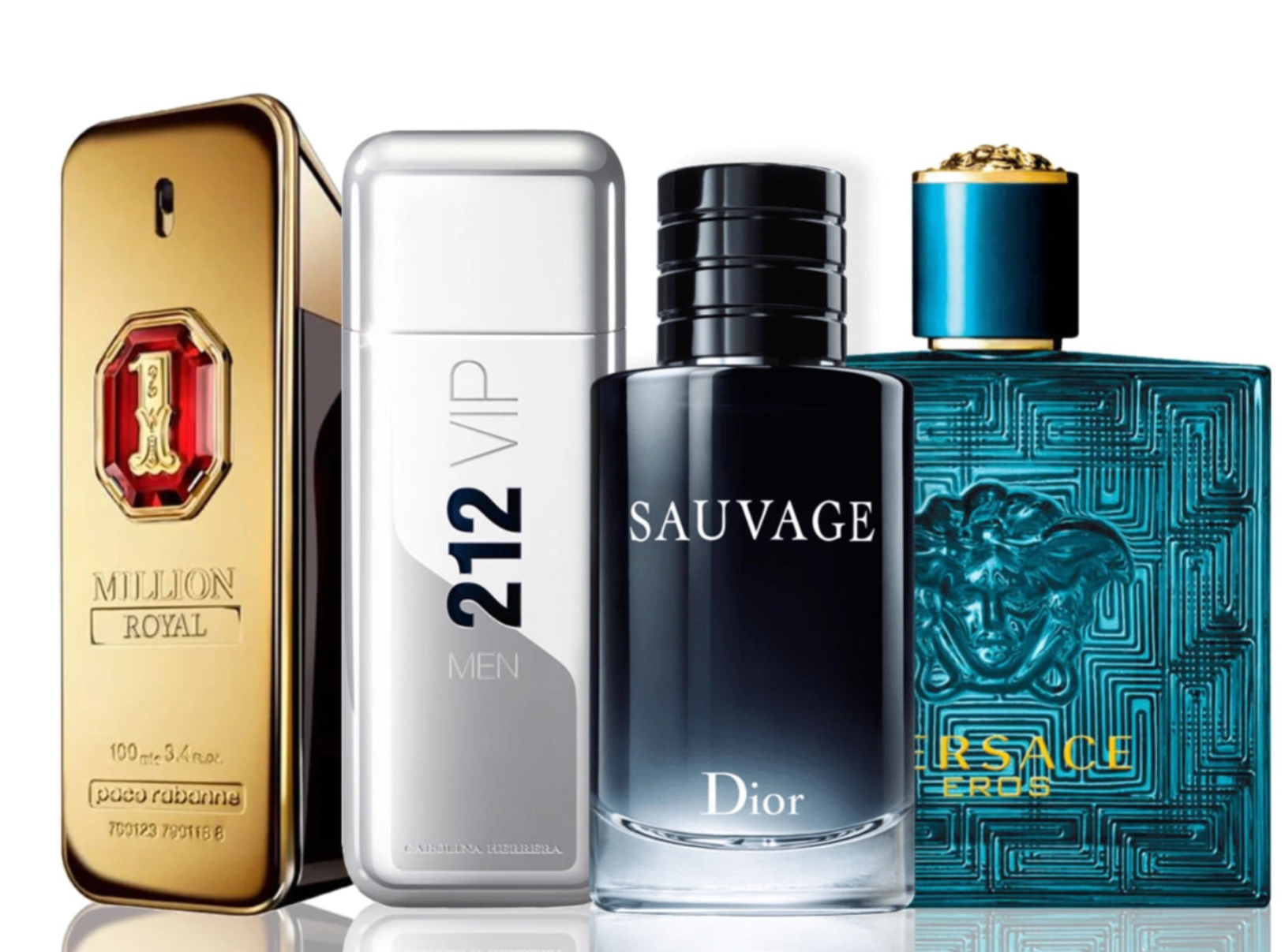 Set de 4 parfumuri | One Million Royal + 212 VIP Men + Sauvage Dior + Versace Eros 100 ml
